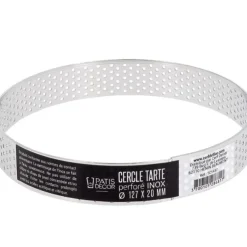 Cerf Dellier Cercle à tarte perforé inox H 2 cm Ø 12,7 cm Discount