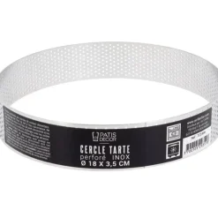 Cerf Dellier Cercle à tarte perforé inox H 3,5 cm Ø 18 cm Discount
