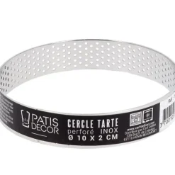 Cerf Dellier Cercle à tarte perforé inox H 2 cm Ø 10 cm Best