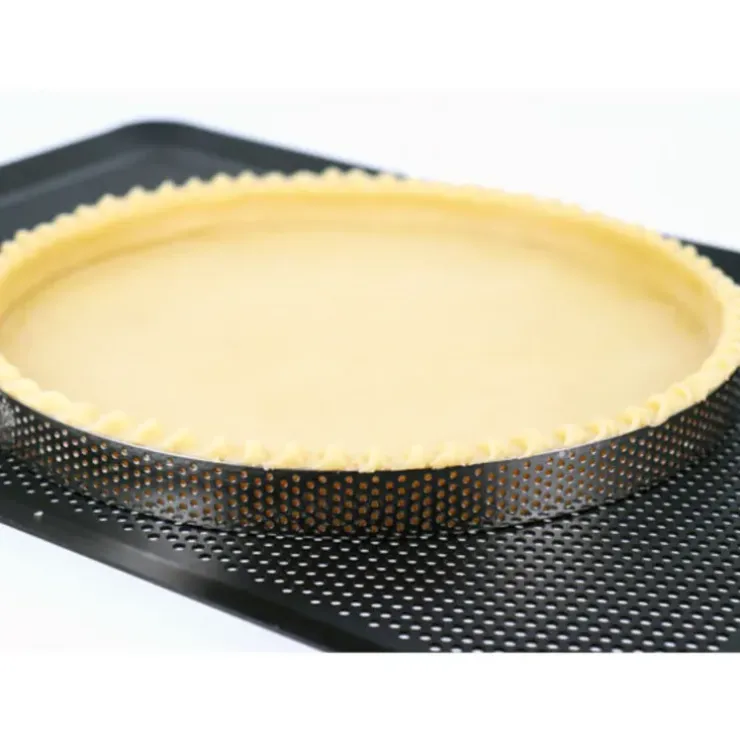 Cerf Dellier Cercle à tarte perforé inox H 2 cm Ø 10 cm Best