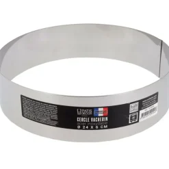 Cerf Dellier Cercle à vacherin inox H 6 cm Ø 24 cm New