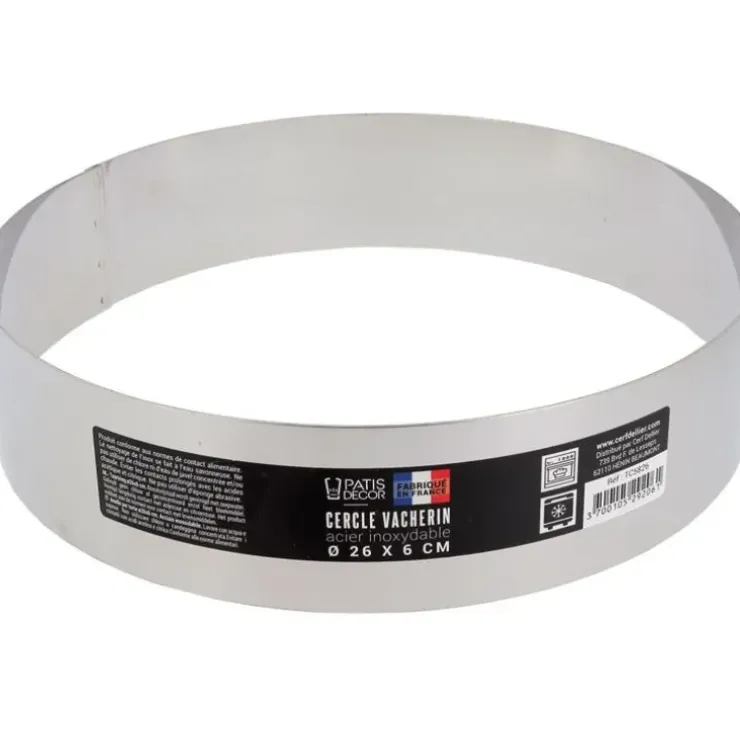 Cerf Dellier Cercle à vacherin inox H 6 cm Ø 26 cm Outlet