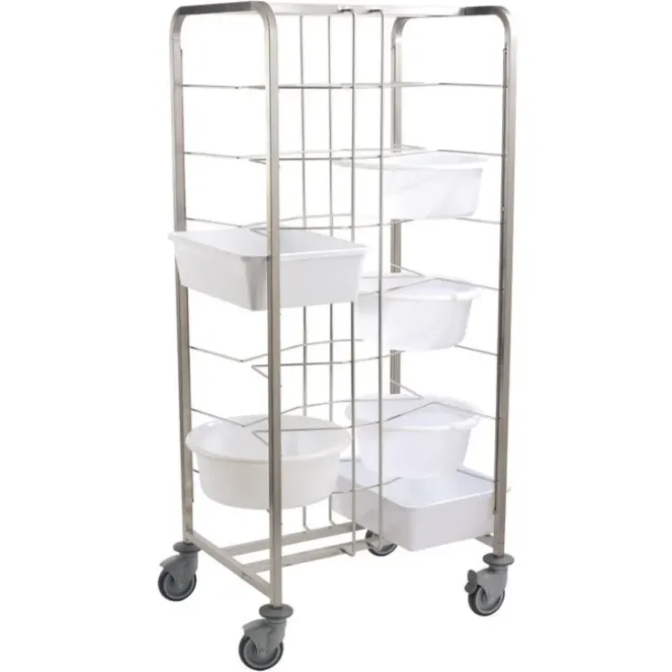 Cerf Dellier Chariot inox pour 16 bacs à pâtons espacement 18,5 cm Hot