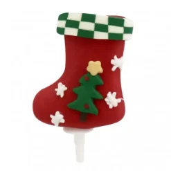 Cerf Dellier Chaussette de Noël décorée sur pique Discount