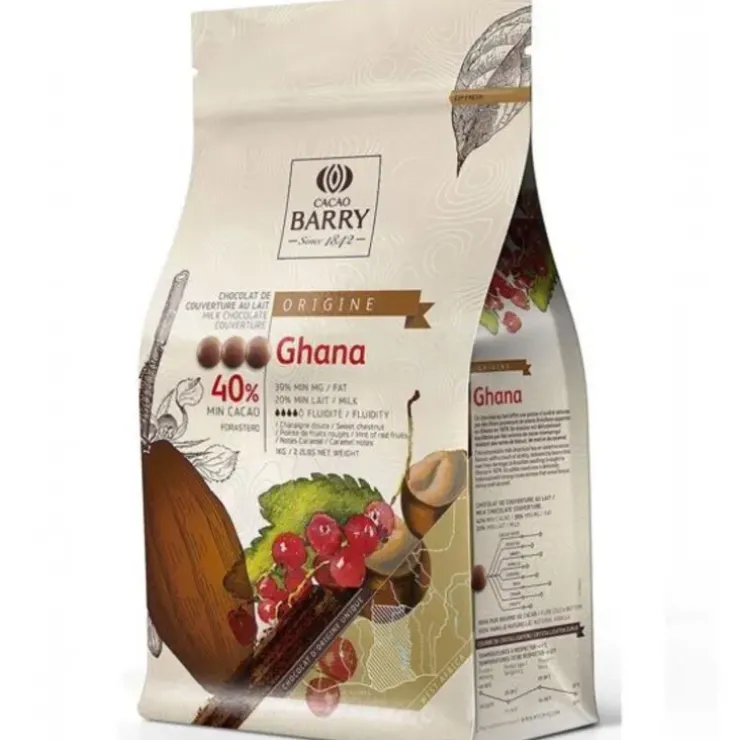 Cerf Dellier Chocolat de Couverture au Lait origine Ghana 40 % 2,5 Kg New