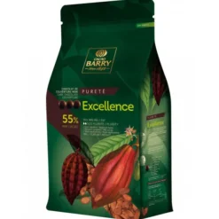 Cerf Dellier Chocolat de Couverture Noir Excellence pistoles 55 % 5 kg Best