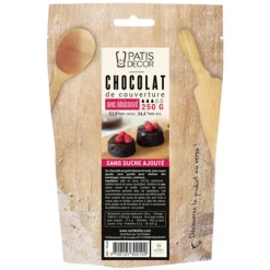 Cerf Dellier Chocolat de couverture sans sucre ajouté 250 g - DDM 02/25 Outlet