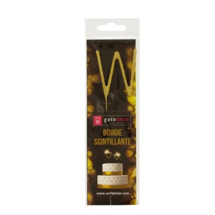Cerf Dellier Cierge magique doré lettre W Outlet