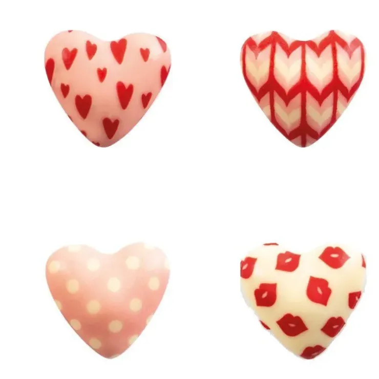 Cerf Dellier Coeurs roses assortis en chocolat blanc (x72) Outlet