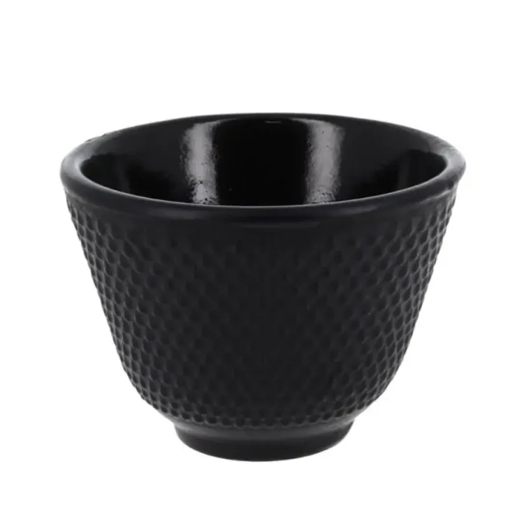 Cerf Dellier Coffret théière + tasses à points en fer noir - 900 ml