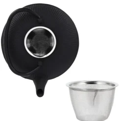 Cerf Dellier Coffret théière + tasses à rayures en fer noir - 800 ml Discount