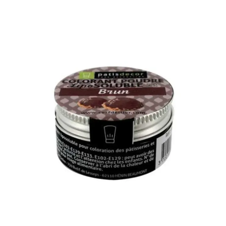 Cerf Dellier Colorant alimentaire liposoluble poudre brun 5 g Sale