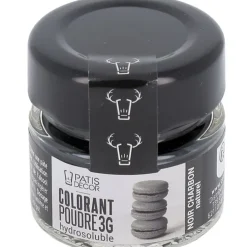 Cerf Dellier Colorant poudre hydrosoluble noir charbon naturel 3 g