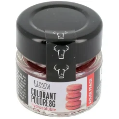 Cerf Dellier Colorant poudre hydrosoluble rouge fraise 8 g Hot