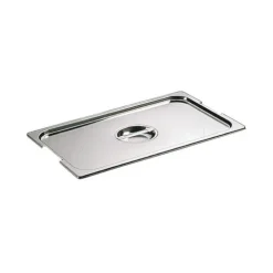 Cerf Dellier Couvercle inox avec poignée GN 2/1 - pour bac gastronorme avec anses fixes ou escamotables New