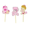 Cerf Dellier Cupcake Toppers Bébé fille en bois (x3) Clearance