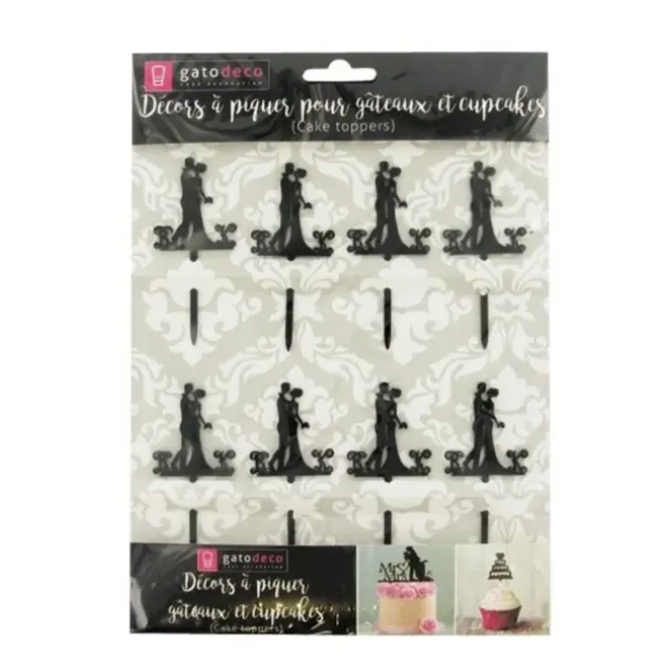 Cerf Dellier Cupcake Toppers couple enlacé (x 8) Outlet