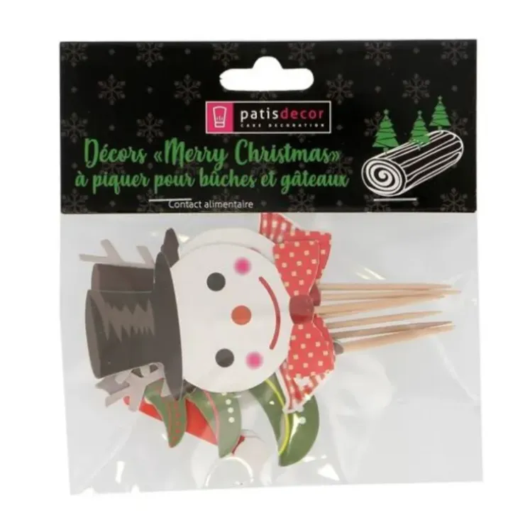Cerf Dellier Cupcake Toppers Merry Christmas assortis (x8) Best