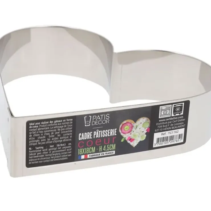 Cerf Dellier Cœur à mousse inox H 4,5 cm L 18 cm Outlet