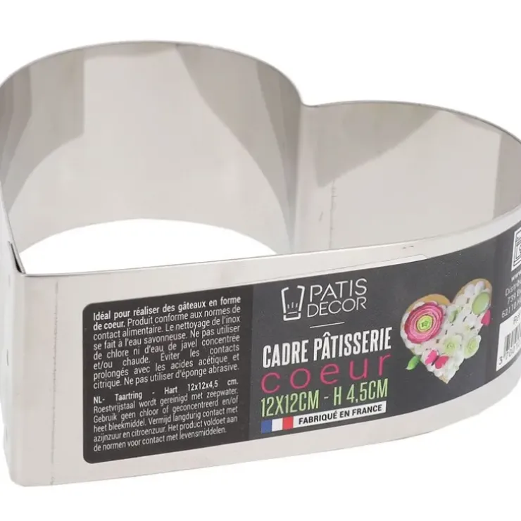 Cerf Dellier Cœur à mousse inox H 4,5 cm L 12 cm Clearance