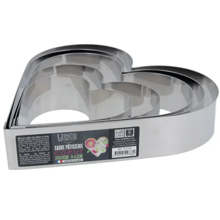 Cerf Dellier Cœur à mousse inox H 4,5 cm L 20 cm Sale