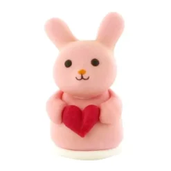 Cerf Dellier Décor comestible Lapin Rose Coeur 4,5 cm Hot