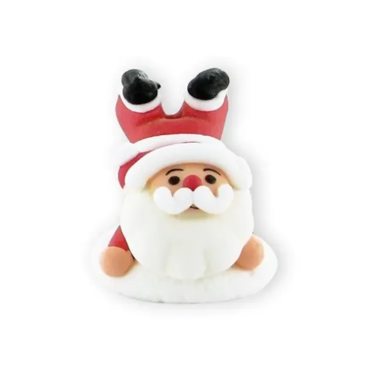 Cerf Dellier Décor comestible Père Noël 3D à plat ventre New