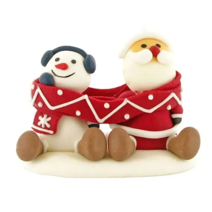 Cerf Dellier Décor comestible Père Noël et Bonhomme de neige Echarpe Discount