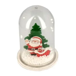 Cerf Dellier Décor de noël pour bûche "boule à neige Père Noël" à poser Hot