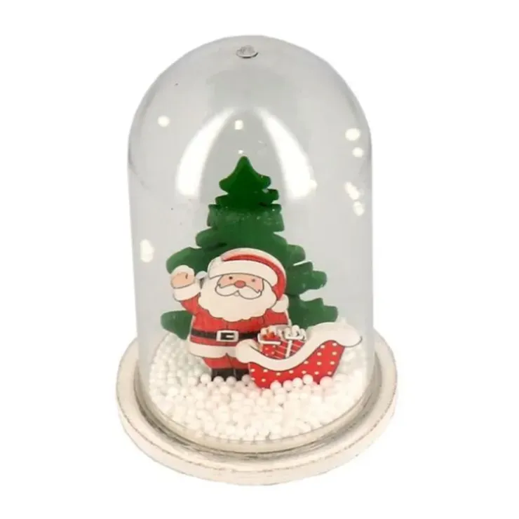 Cerf Dellier Décor de noël pour bûche "boule à neige Père Noël" à poser Hot