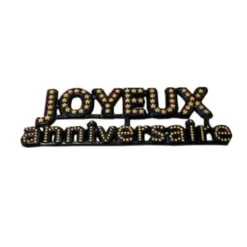 Cerf Dellier Décor Joyeux anniversaire noir (x144) Discount