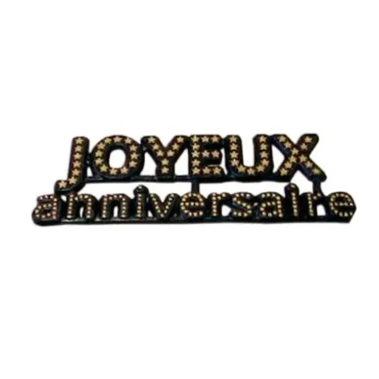 Cerf Dellier Décor Joyeux anniversaire noir (x144) Discount