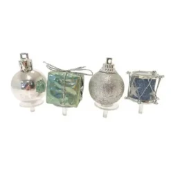 Cerf Dellier Décors assortis bleu argent à piquer sur bûches (x24) Discount