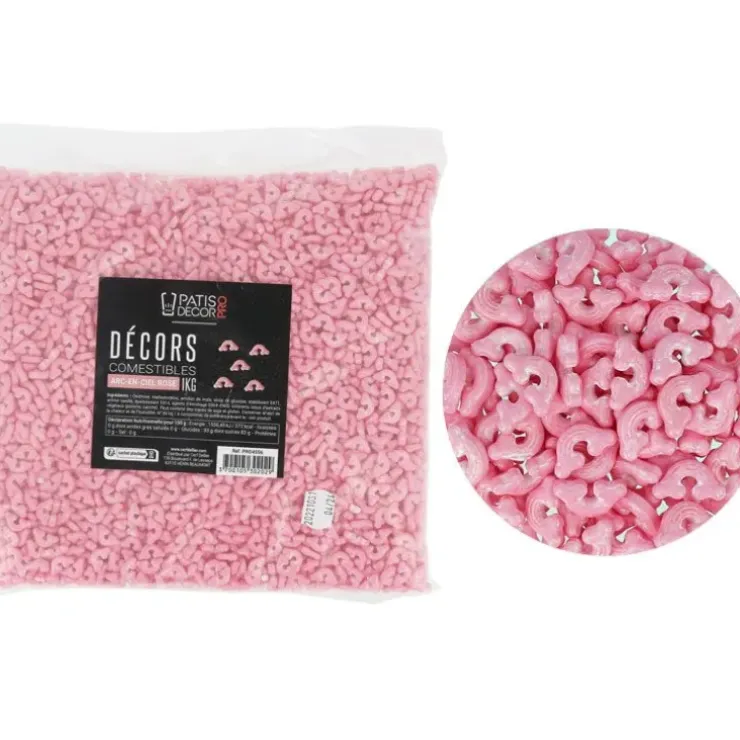 Cerf Dellier Décors comestibles arc-en-ciel rose 1 kg Best