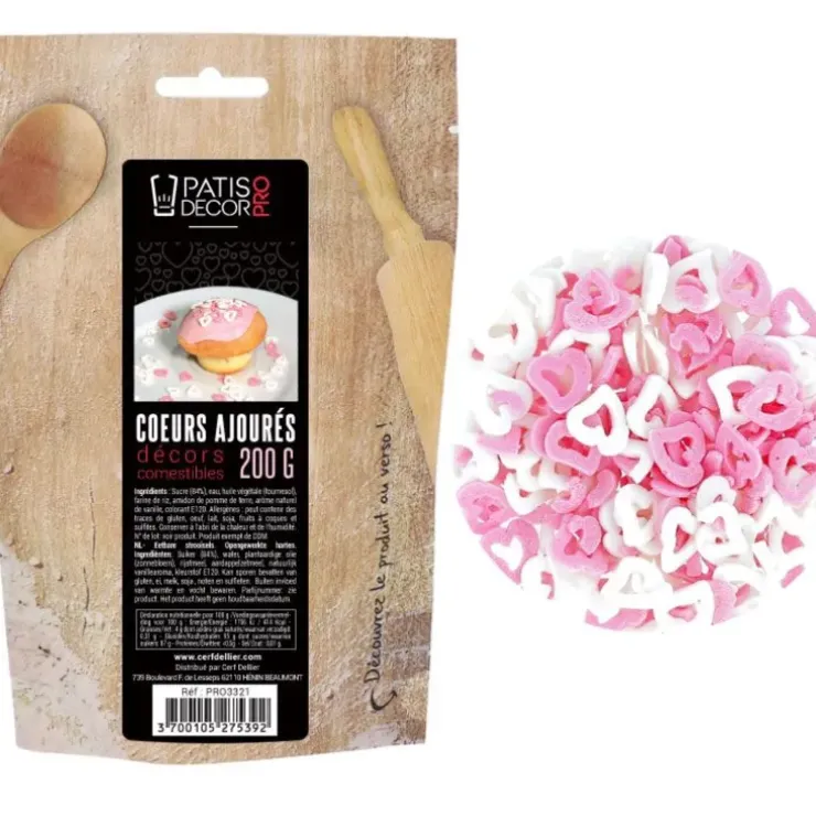 Cerf Dellier Décors comestibles Coeurs ajourés 200 g Best