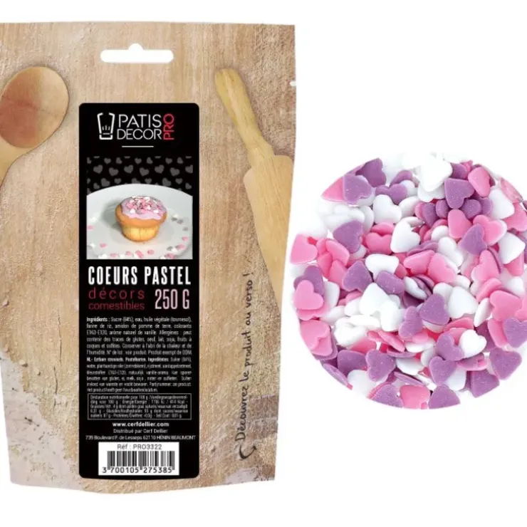 Cerf Dellier Décors comestibles coeurs 250 g New