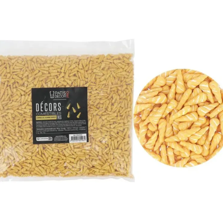 Cerf Dellier Décors comestibles cornes de licorne dorées 1 kg Hot