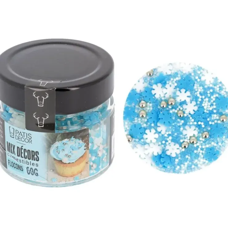 Cerf Dellier Décors comestibles flocons assortis 60 g Discount