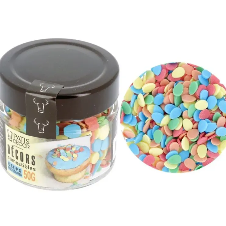 Cerf Dellier Décors comestibles œufs multicolores 50 g Sale