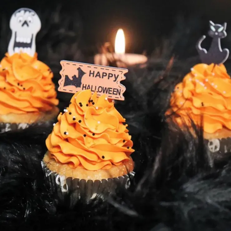 Cerf Dellier Décors d'Halloween sur pique assortis (x10) Discount