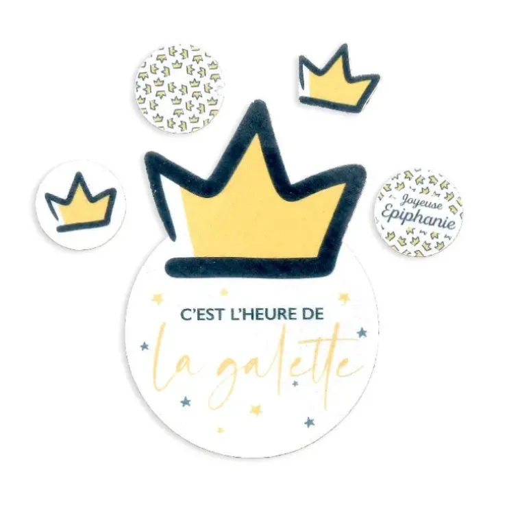 Cerf Dellier Décors en azyme assortis thème épiphanie Galette - DDM 09/24 Clearance