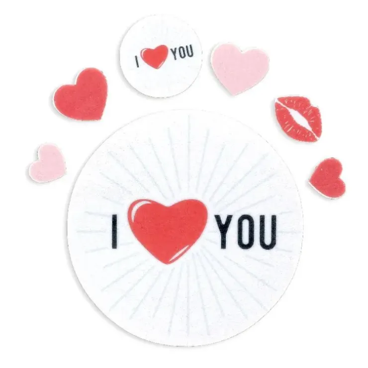 Cerf Dellier Décors en azyme assortis thème St Valentin « I Love You » - DDM 11/24 New