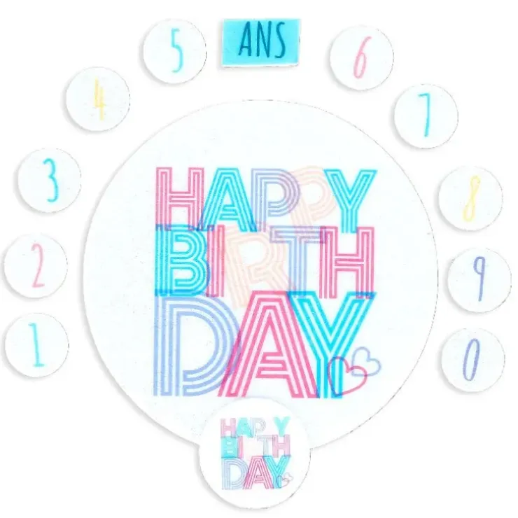 Cerf Dellier Décors en azyme assortis thème anniversaire n°3 - DDM 10/24 Sale