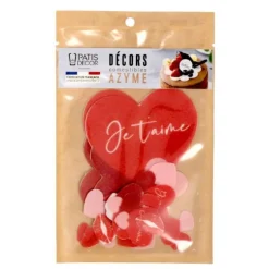 Cerf Dellier Décors en azyme assortis thème St Valentin "Je t'aime" New