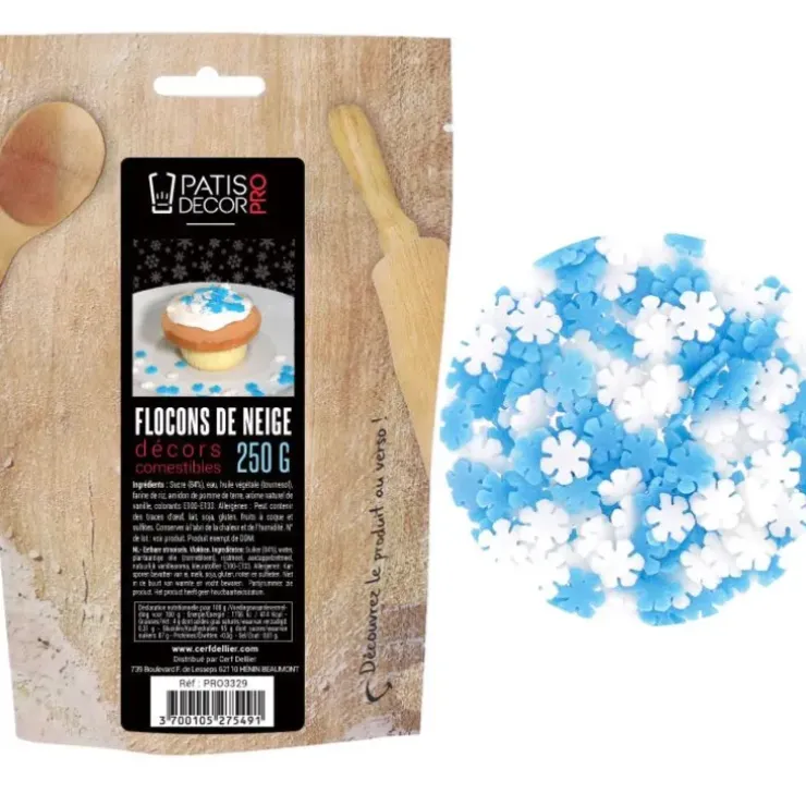 Cerf Dellier Décors Flocons de neige comestibles 250 g New