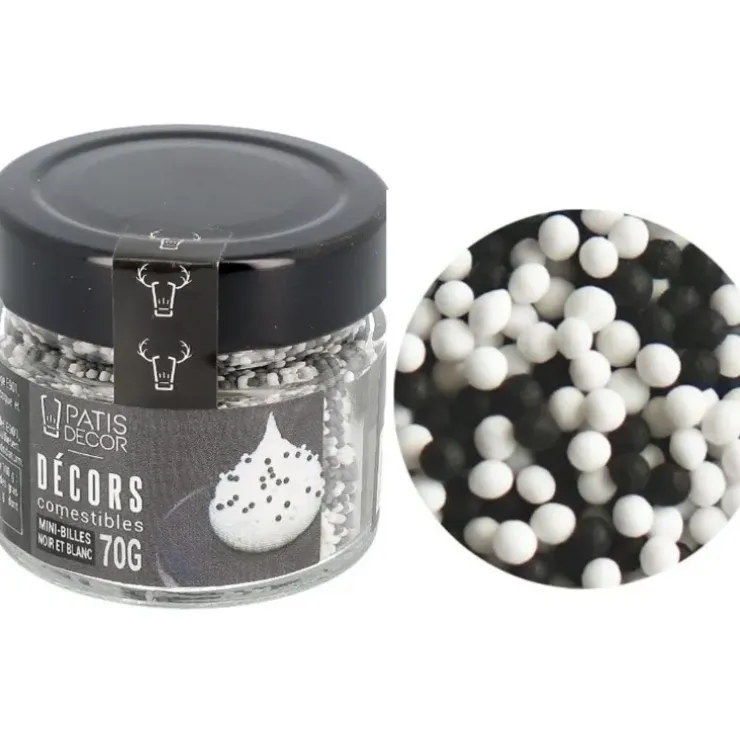 Cerf Dellier Décors mini billes noires et blanches Discount
