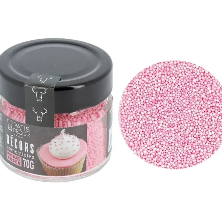 Cerf Dellier Décors mini billes roses comestibles Outlet