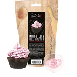 Cerf Dellier Décors mini billes roses et blanches comestibles 350 g Best