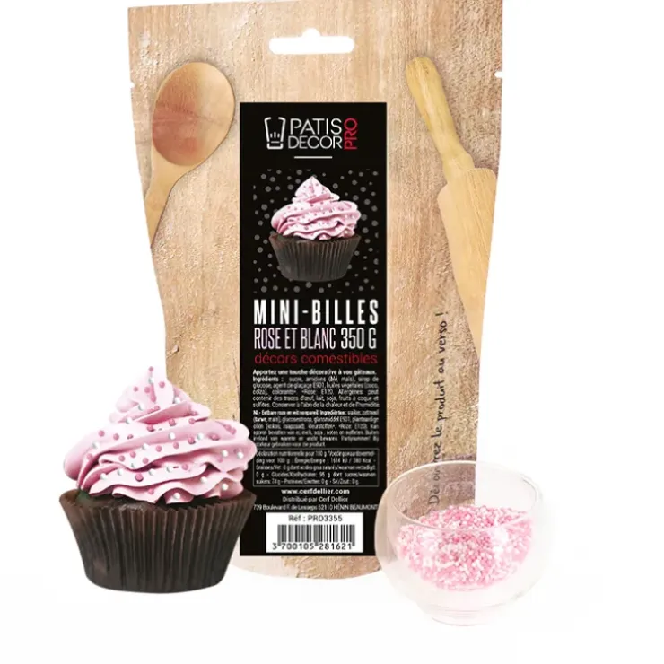 Cerf Dellier Décors mini billes roses et blanches comestibles 350 g Best