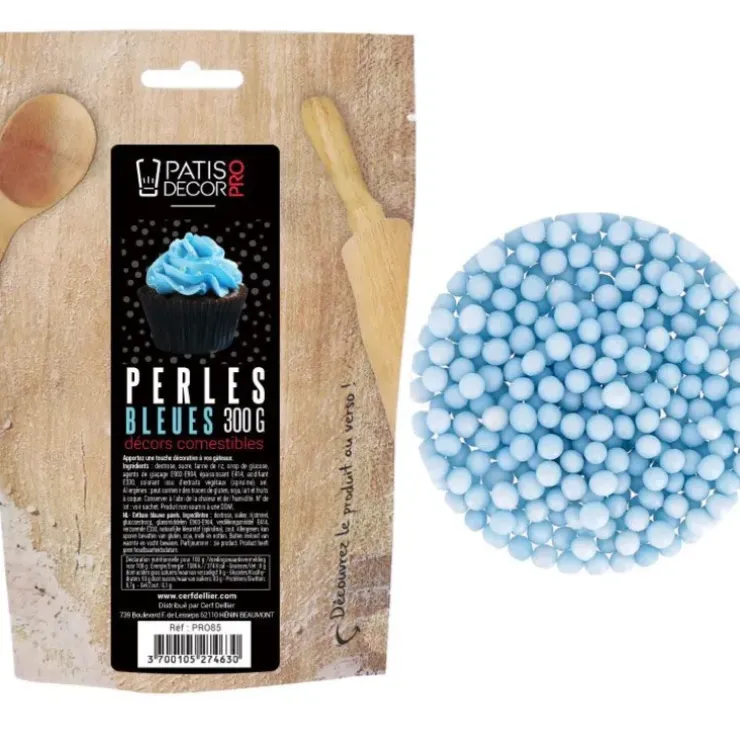 Cerf Dellier Décors perles bleues comestibles 300 g Sale